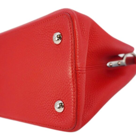 Louis Vuitton Capucines Taurillon Leather Satchel Bag Red - Picture 5 of 12